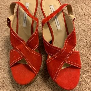 Diane Von Furstenberg Red Wedges